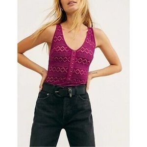 Free People Magenta Bodysuit New With Tags